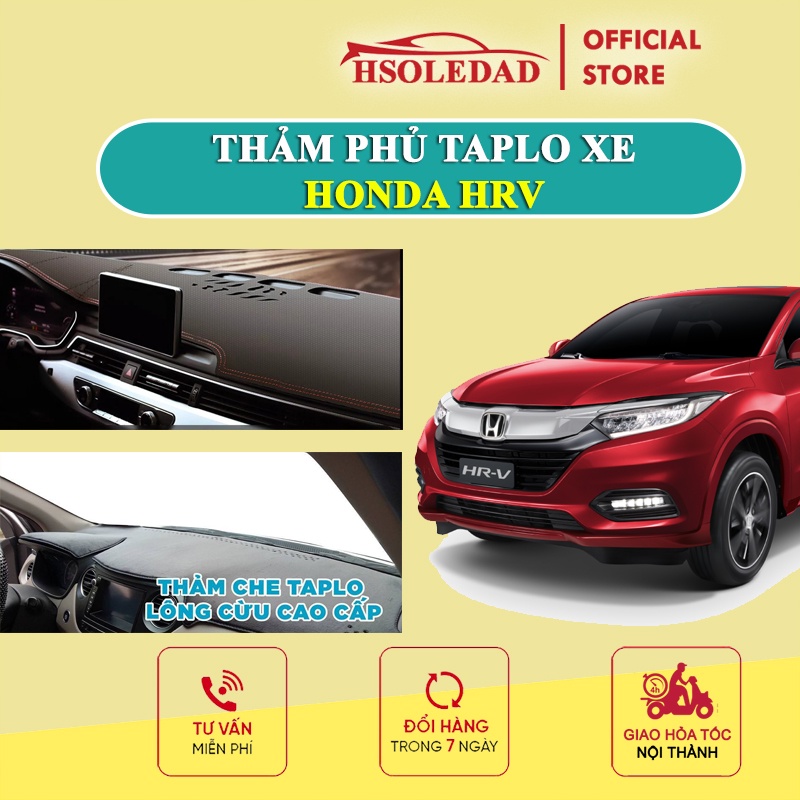 Thảm taplo HONDA HRV bằng lông Cừu 3 lớp hoặc Da Cacbon