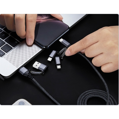 Cáp Sạc Nhanh 5 Trong 1 60W Đa Năng USB TypeC PD Dành Cho Tất Cả Các Dòng Điện Thoại Bền Bỉ Gọn Nhẹ