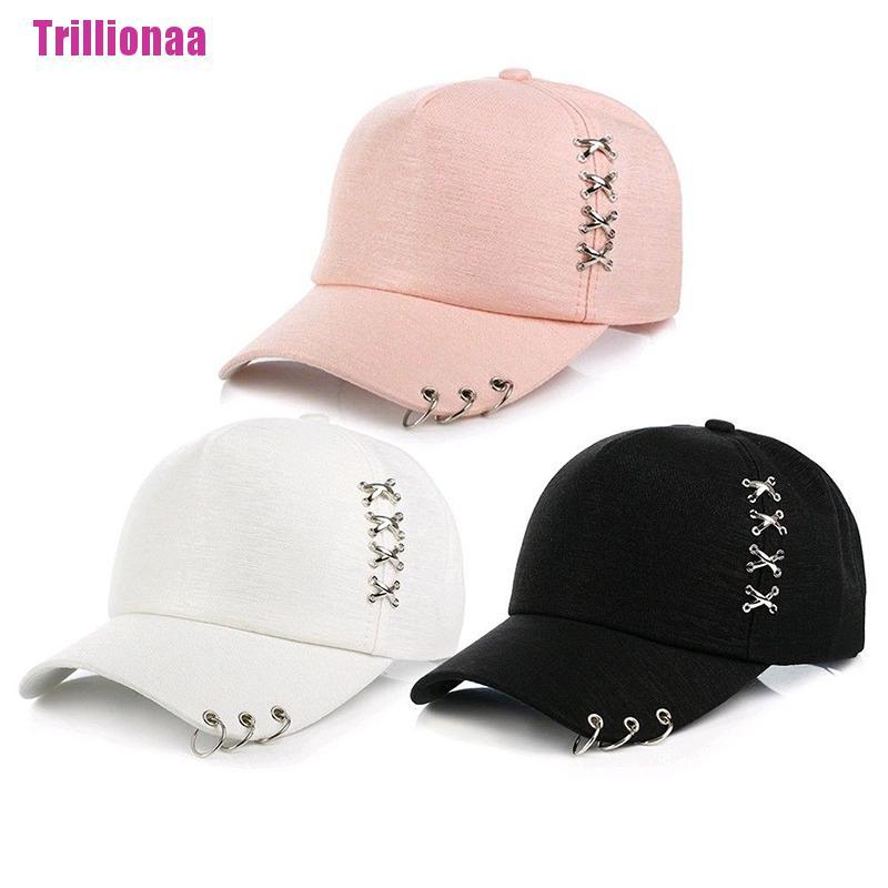 Mũ Lưỡi Trai Đính Khuyên Tròn Phong Cách Hip Hop KPOP