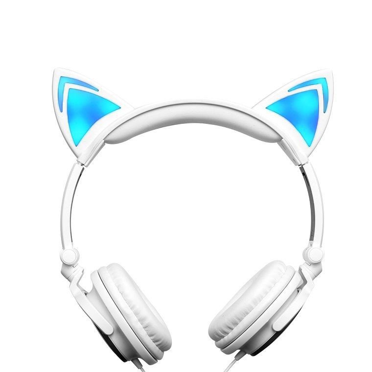 Tai nghe mèo chụp tai có dây, âm thanh hay, có micro và led phát sáng Regoo CAT10
