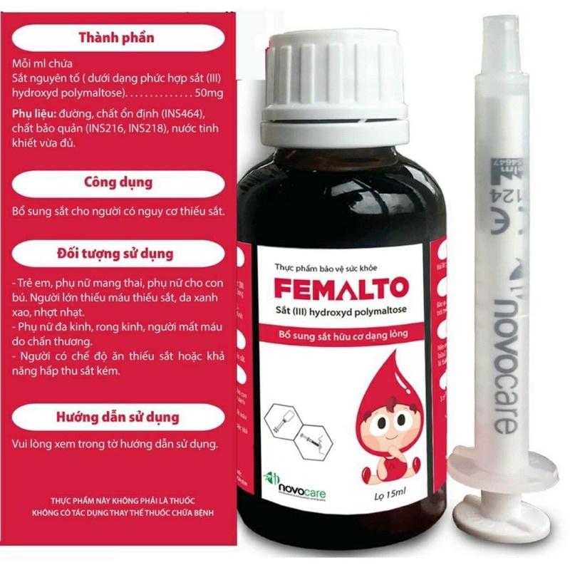 Sắt hữu cơ nhỏ giọt Femalto drops - Bổ sung sắt cho bé từ 0-36 tháng