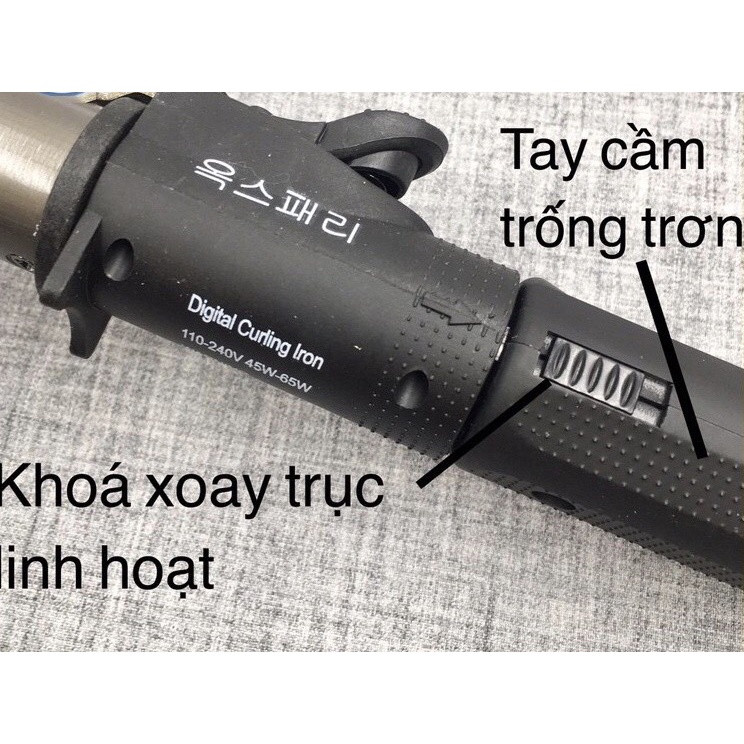 Máy uốn tóc làm xoăn xoay trục Hàn Quốc Máy làm tóc 5 mức chỉnh nhiệt cao cấp