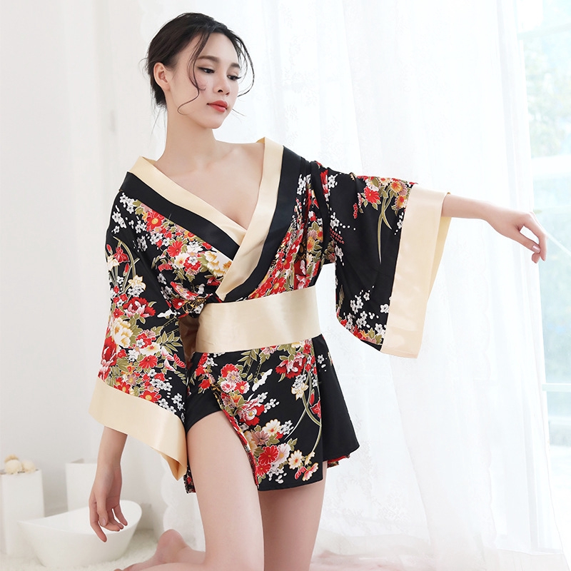 đồ ngủ sexy Đồ ngủ Kimono in hoa quyến rũ cho nữ