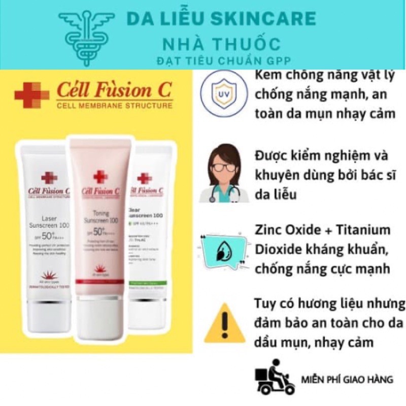 (BẢN NHẬP KHẨU) Kem Chống Nắng Cell Fushion C (Xanh-Đỏ-Hồng) | BigBuy360 - bigbuy360.vn