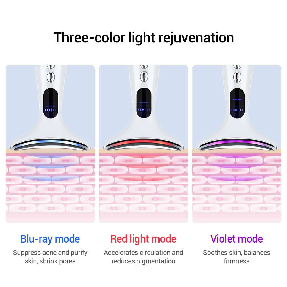 Máy nâng cơ mặt,cổ,máy massage mặt chống nhăn và trẻ hóa làn da 3 LED Rung EMS Thiết Bị Làm Đẹp Cổ Loại Bỏ Nếp Trên Cổ Làm Làm Săn Chắc Da
