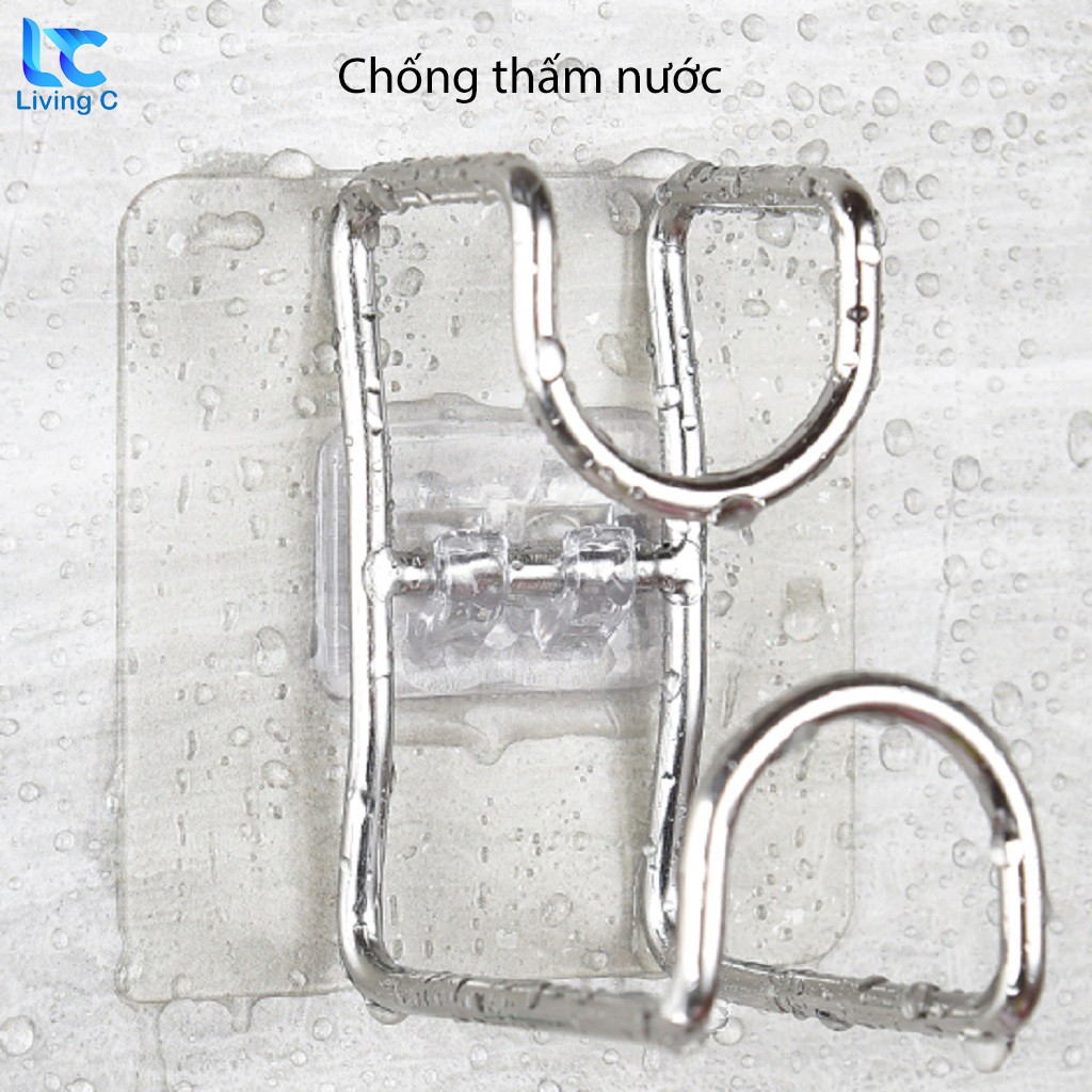 Móc treo chậu dán tường Living C _M28, giá móc inox 304 treo rổ THAU chậu đa năng