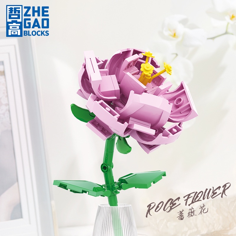 Đồ Chơi Lắp Ráp Mô Phỏng Vườn Hoa Tulip Hoa Mẫu Đơn Diy