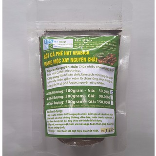Túi 100gr Bột cà phê tẩy da chết, tẩy tế bào chết (Hạt Arabica 100% nguyên chất) dùng cho da mặt và toàn thân -HS shop