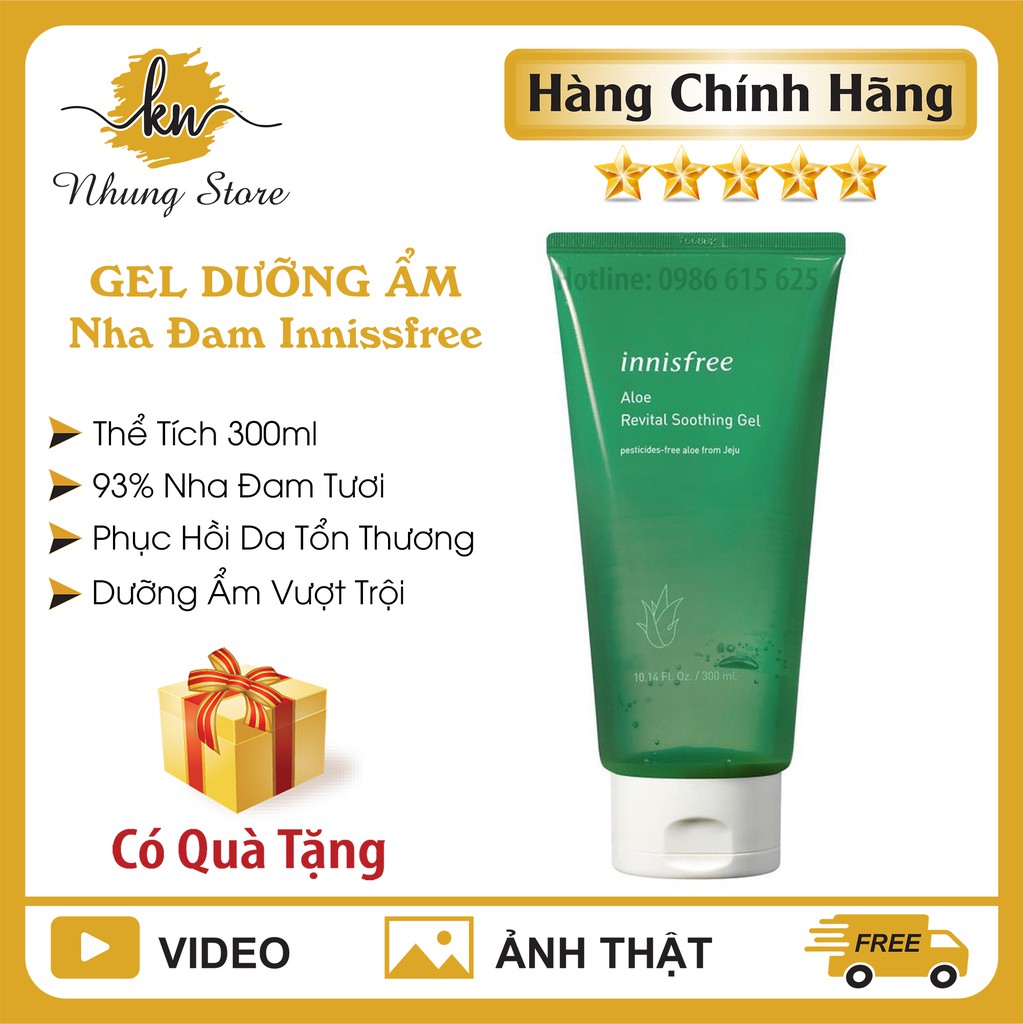 [HÀNG CHÍNH HÃNG] Gel Dưỡng Ẩm Đa Năng Nha Đam Innisfree, Phúc Hồi Da Tổn Thương, Dưỡng Ẩm Vượt Trội, Thể Tích 300ml