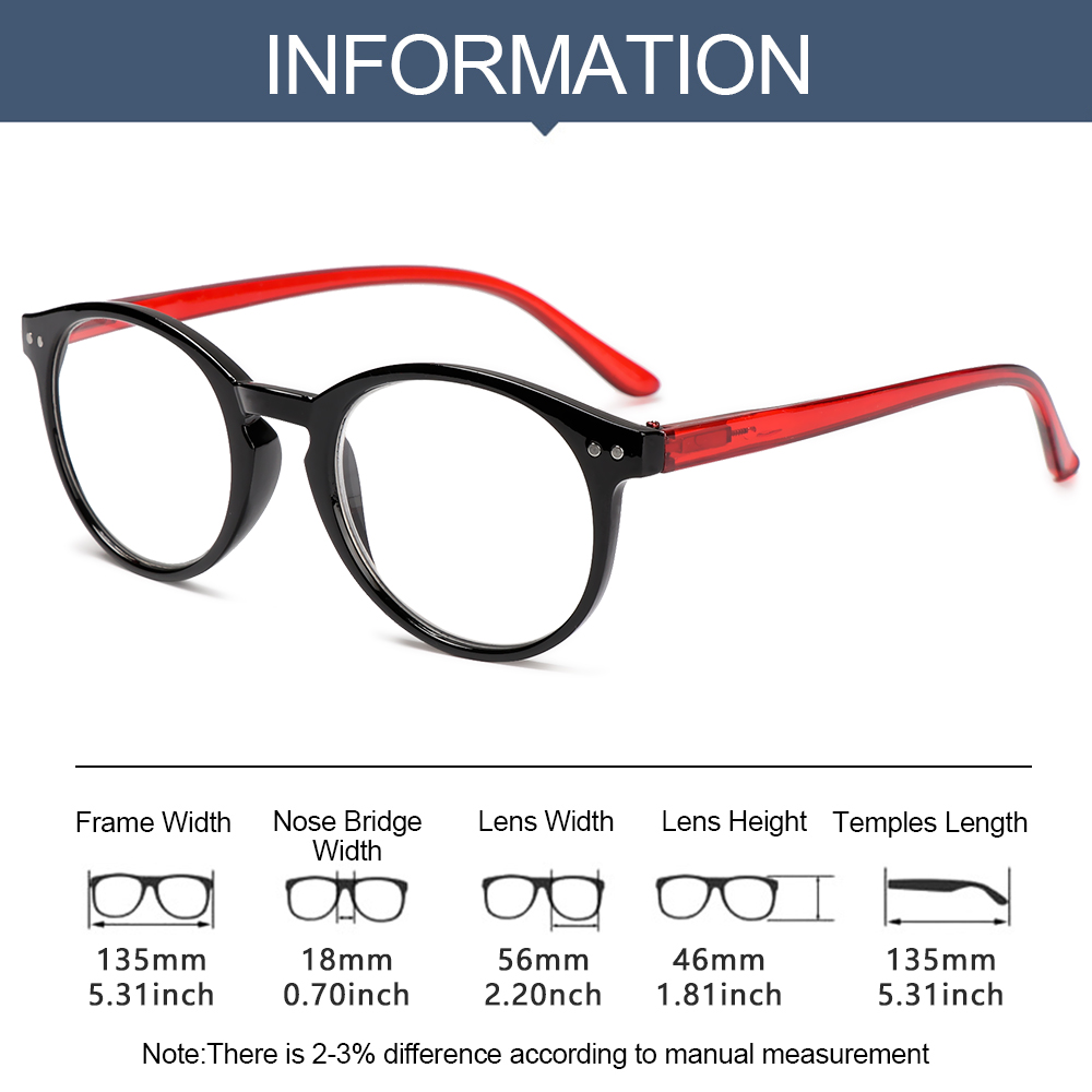 Kính Đọc Sách Siêu Nhẹ Nhiều Màu + 1.00 ~ + 4.00