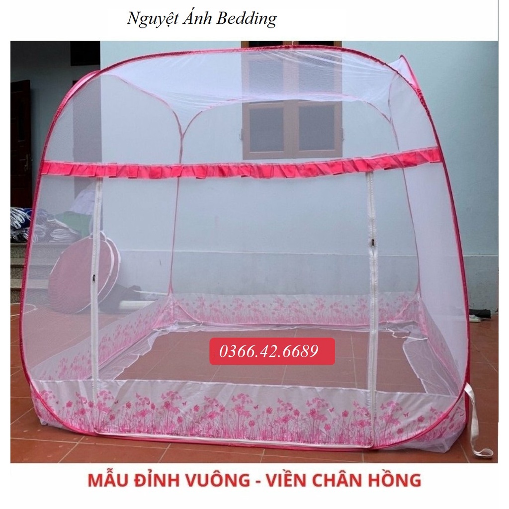 (Freeship + SALE) MÀN CHỤP TỰ BUNG ĐỈNH VUÔNG 1M8x2M CHÂN VIỀN NGUYỆT ÁNH - HÀNG VIỆT NAM CAO CẤP