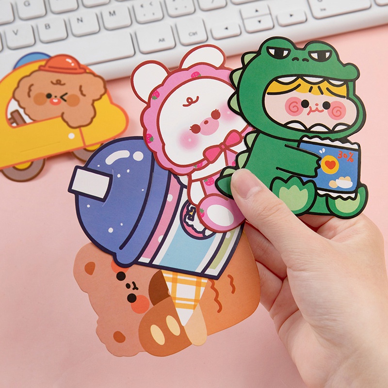 Thẻ trang trí kẹo mút nhân vật hoạt hình cute dễ thương bằng bìa cứng (5 thẻ)