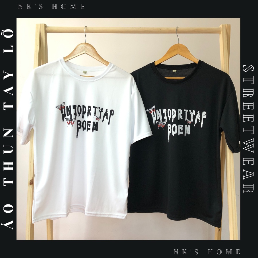 Áo thun tay lỡ unisex BOEM- Áo phông nữ form rộng cho cặp đôi phong cách hàn quốc vải dày dặn, thoáng mát