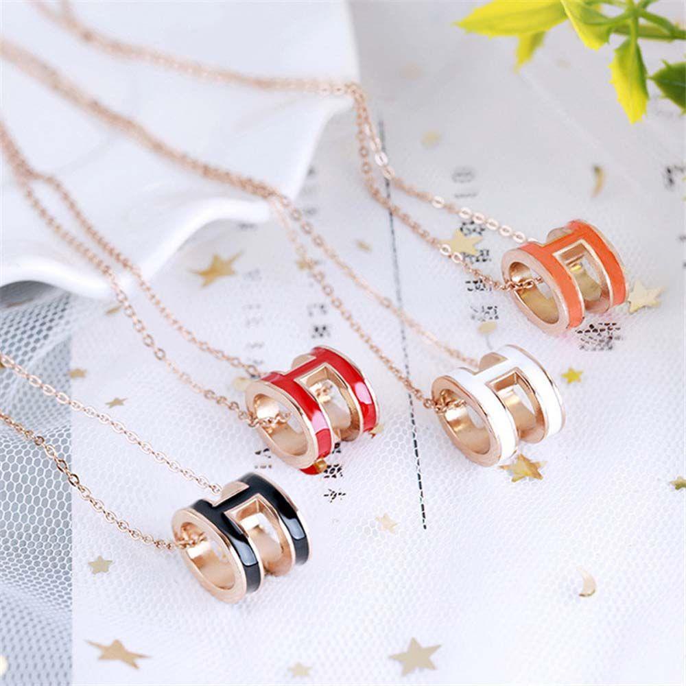 DANILO Vòng Cổ Choker Mặt Chữ H Phong Cách Hàn Quốc Thanh Lịch Dành Cho Nữ