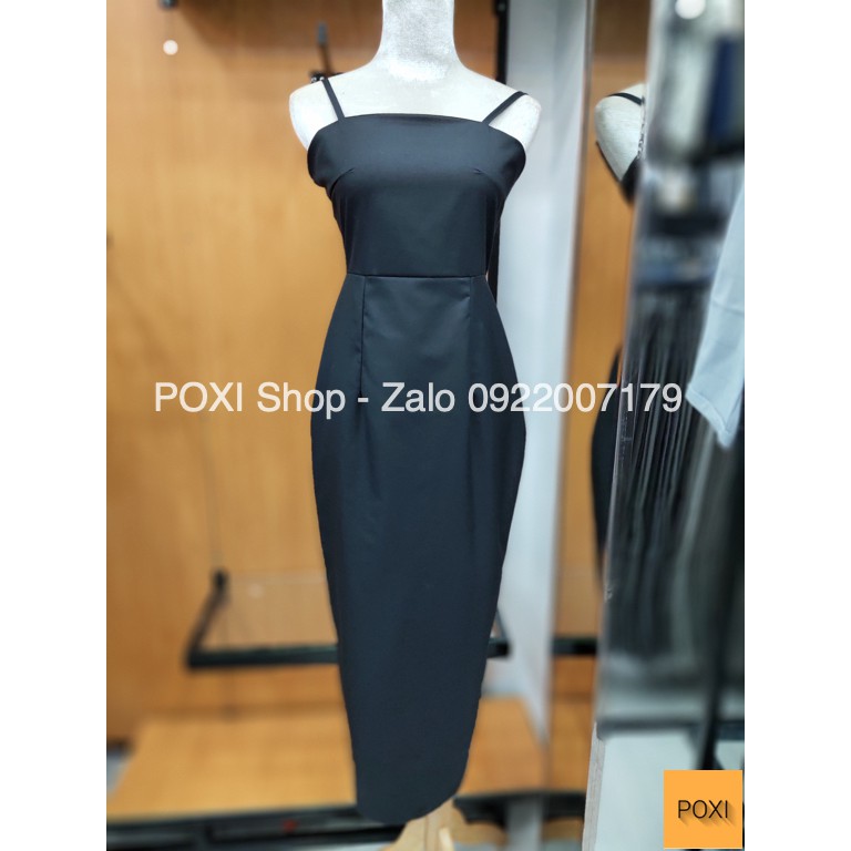 [ẢNH THẬT] Đầm 2 Dây Maxi Nhún Lưng Xẻ Sau EMO (ĐEN) | BigBuy360 - bigbuy360.vn