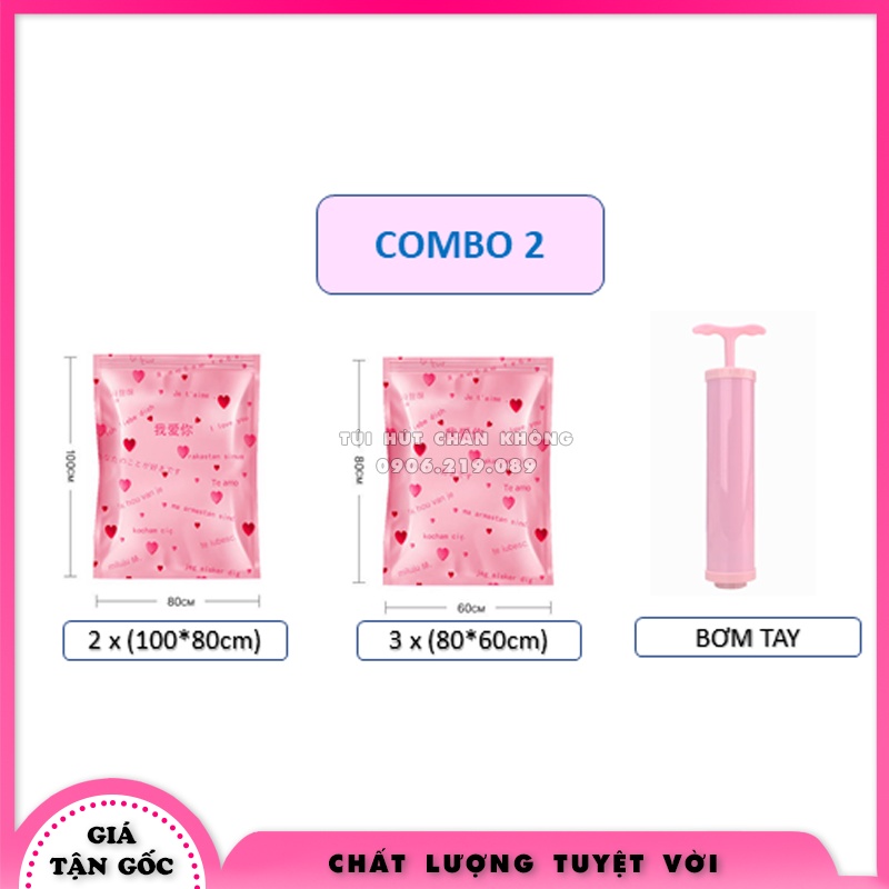 Combo Túi Hút Chân Không Đựng Quần Áo Chăn Màn - Gấu Bông Chống Ẩm Mốc ToKi