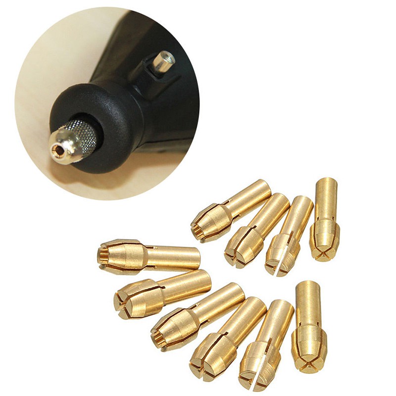 10pcs 4.0mm Shank 0.5-3.2mm Brass Drill Chuck Collet Bit For Rotary Tool Set