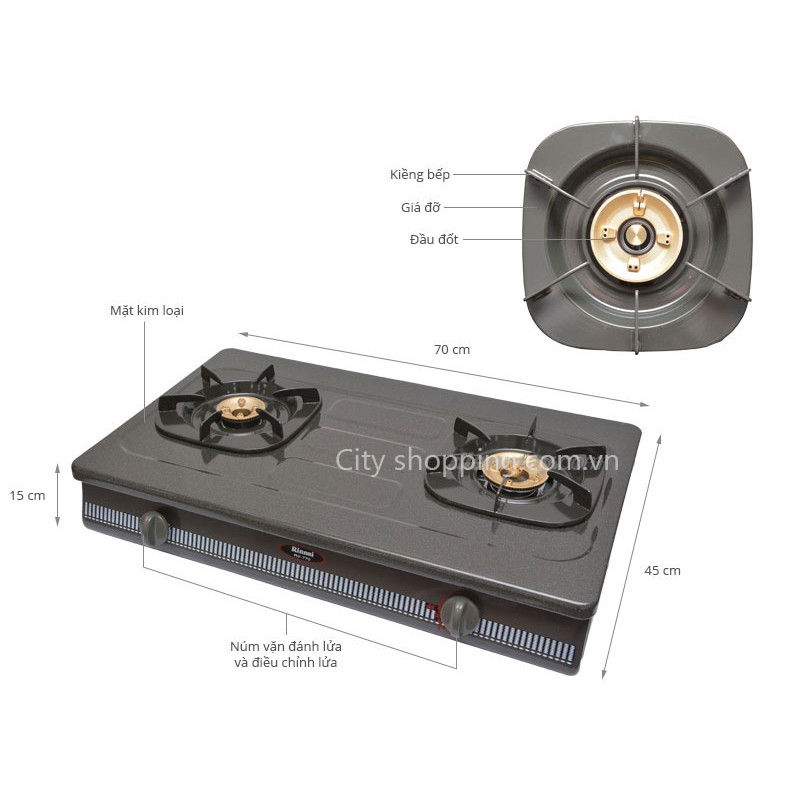 Bếp gas dương Rinnai RV-770G (Đen)