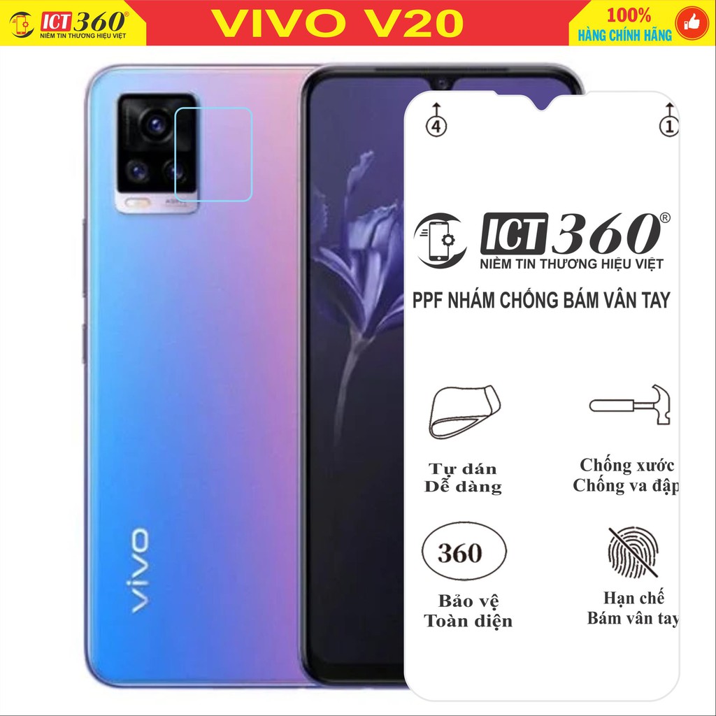 Kính Cường Lực Nano Dẻo, Dán PPF VIVO V20 + Kính Bảo vệ camera VIVO V20