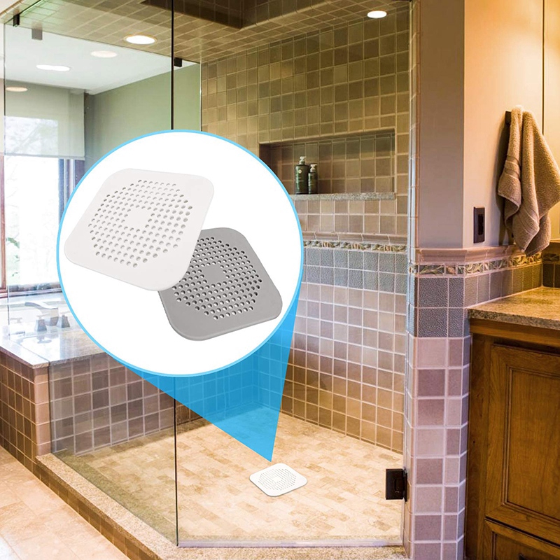 Nắp đậy lỗ thoát nước nhà tắm dạng vuông phẳng chất liệu silicon