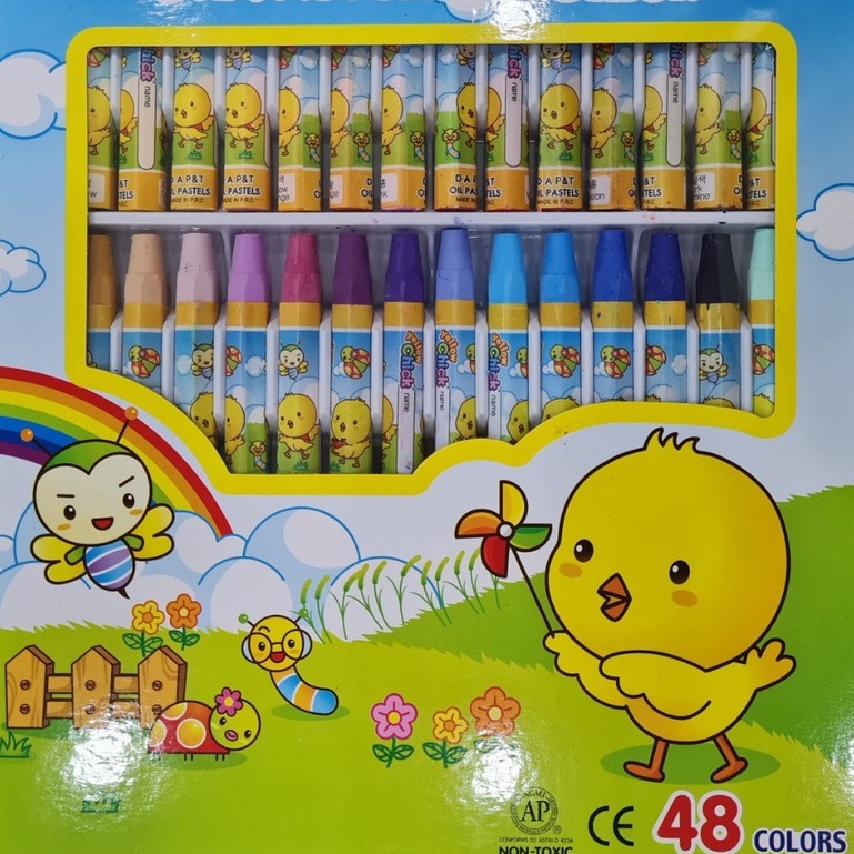 Bộ Sáp dầu Con gà 48 màu - sang xịn mịn Oil Pastel Yellow Chick D.A P&amp;T - KOREA