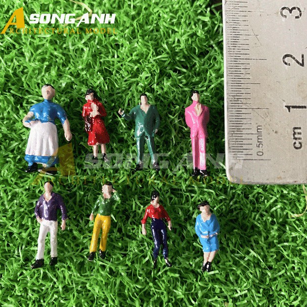 Người mô hình tỷ lệ 1/100 - 2 cm dùng để trang trí tiểu cảnh sa bàn