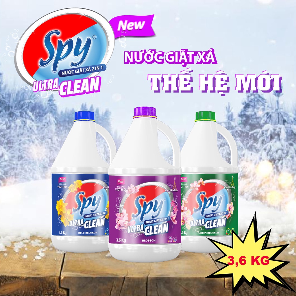 Nước giặt xả SPY Ultra Clean hương nước hoa Pháp can 3,6 kg