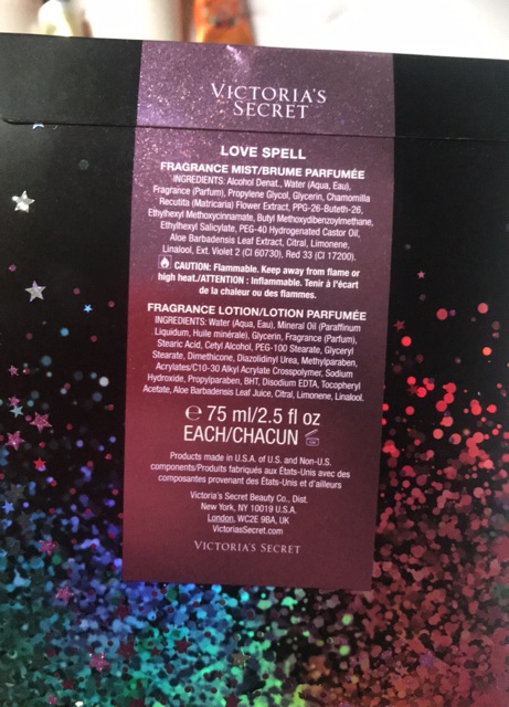 Nước Hoa Set Victoria’S Secret Love Spell (Mist 75Ml & Lotion 75Ml)