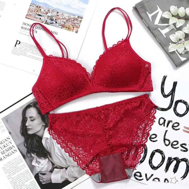 HÀNG CAO CẤP- BỘ ĐỒ LÓT REN KHÔNG GỌNG ĐỆM MỎNG SIÊU SEXY