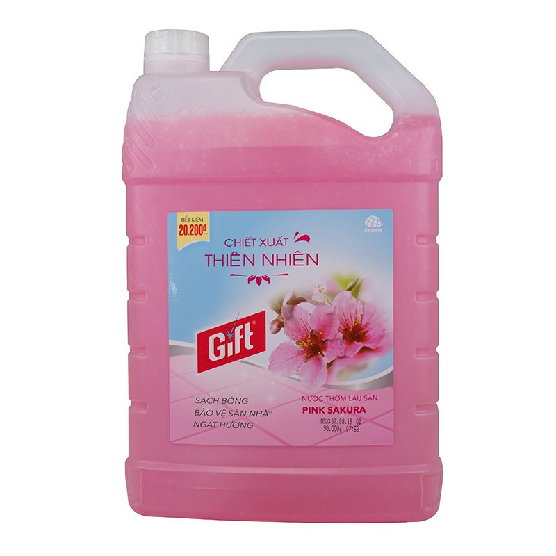 Nước lau sàn Gift Pink Sakura dạng can 3.8KG