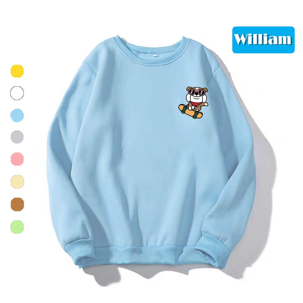 Áo sweater nam nữ in hình Cún cực xịn chất nỉ dày dặn, hợp làm áo cặp William - DS191