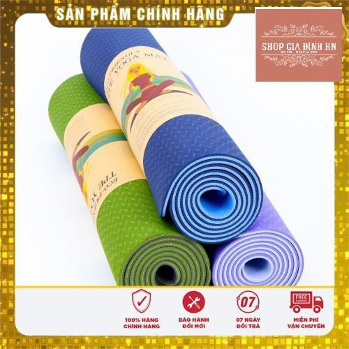 [Hàng Mới] THẢM YOGA 2 MẶT CAO CẤP THẢM TẬP YOGA TPE 2 LỚP 6MM CAO SU NON CÓ TÚI ĐỰNG THỜI TRANG