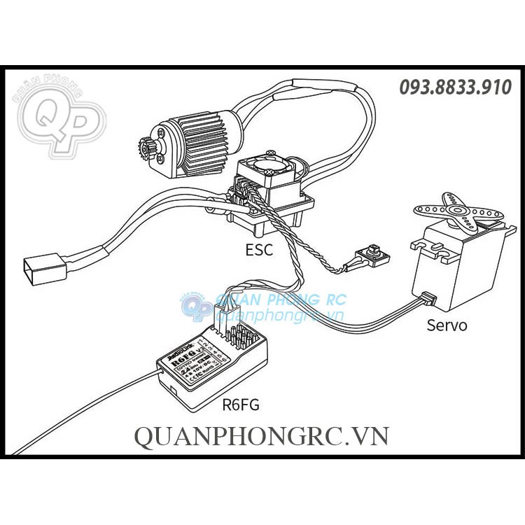 Bộ Thu Sóng Dành Cho Xe/ Tàu Radiolink R6FG V3 2.4GHz 6 CH FHSS Receiver HV Gyro For RC4GS RC3S RC4G T8FB RC6GS