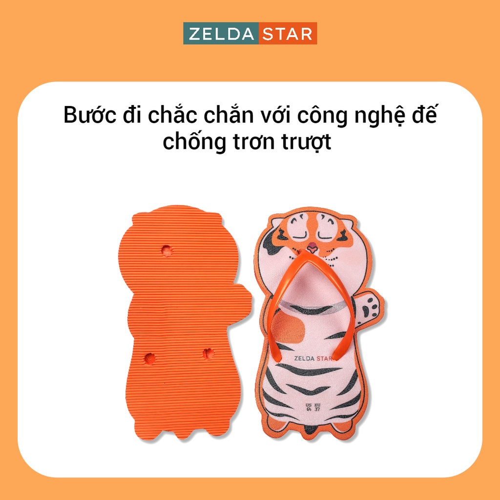 Dép Xỏ Ngón Nữ Dép Đi Trong Nhà Dép Đi Biển Hình Cọp Phè Phỡn ZELDA STAR