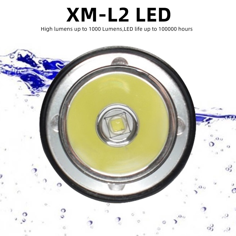 Đèn Pha LED Alonefire DV72 XM-L2 Lặn Biển Gắn Đầu Chống Thấm Nước Dài 100M