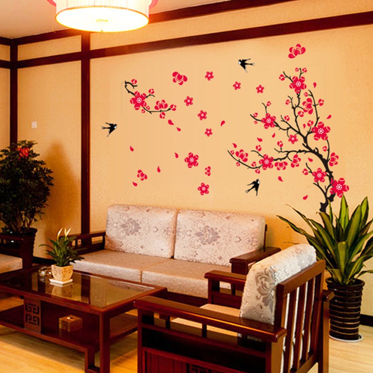 Decal dán tường - Giấy dán tường CÀNH ĐÀO - AY818