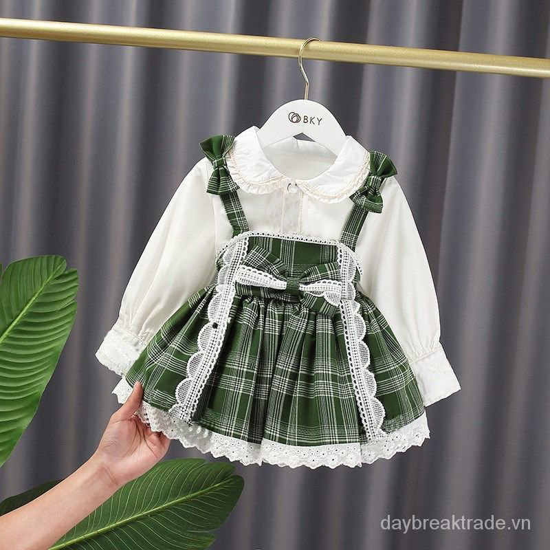 Bộ trang phục hai mảnh phong cách lolita thời trang xuân thu cho bé gái