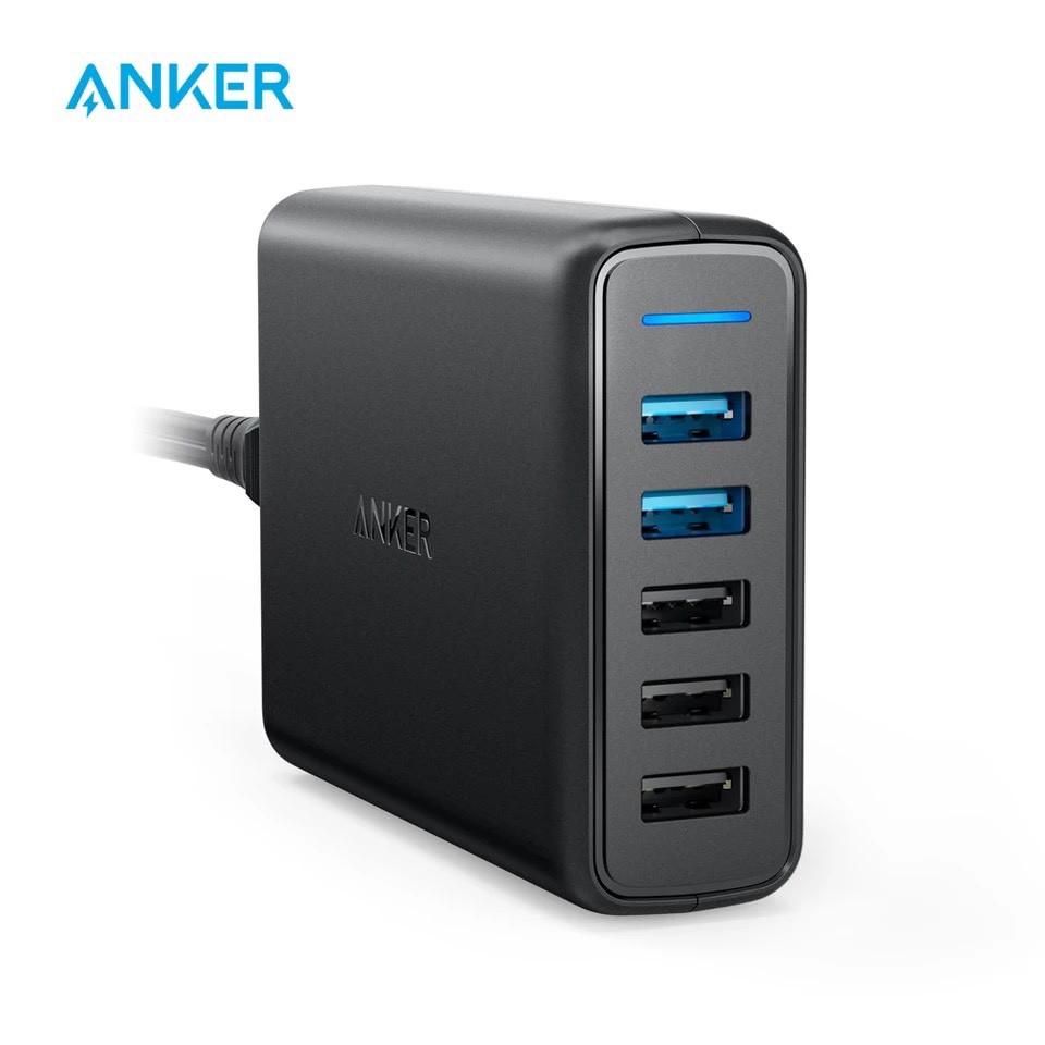 Sạc Anker Powerport Speed 5 cổng 63W 2 Cổng QC 3.0 A2054