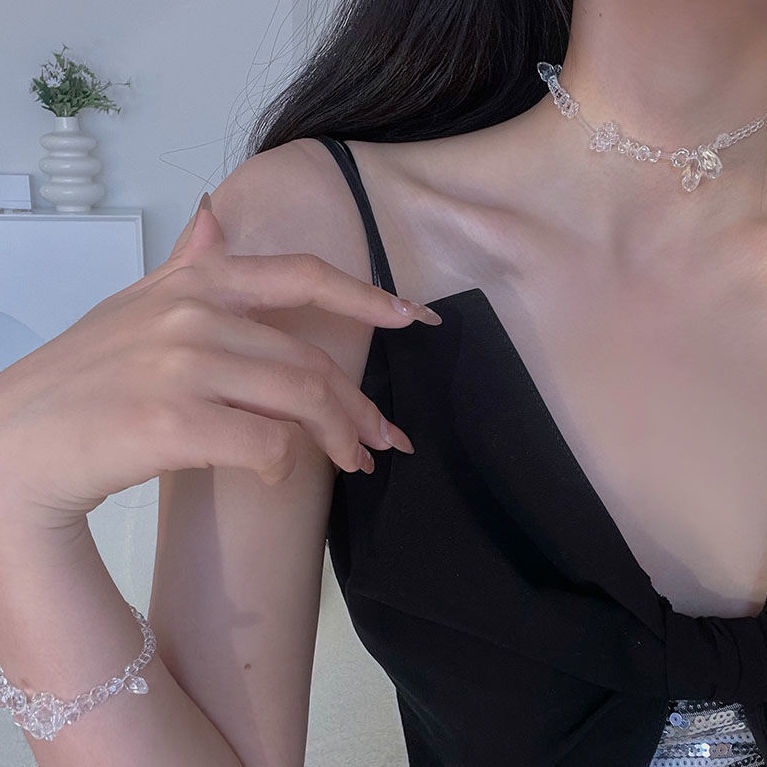 [Aishang Beauty Vòng Cổ Chuỗi Hạt Pha Lê Nhân Tạo Aurora Cao Cấp Thiết Kế Lộng Lẫy Làm Vòng Cổ Phong Cách Cá Tính Cao Cấp