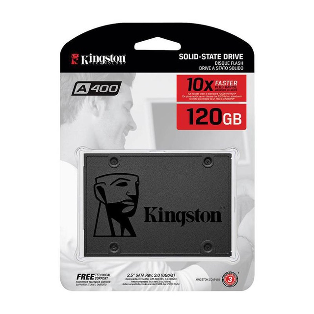 [Mã ELMS5 giảm 7% đơn 300K] Ổ cứng SSD Kingston SA400 SATA3 120G-BH 36 T Tem Vĩnh Xuân