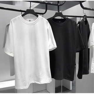 Áo phông unisex form rộng hai màu đen trắng