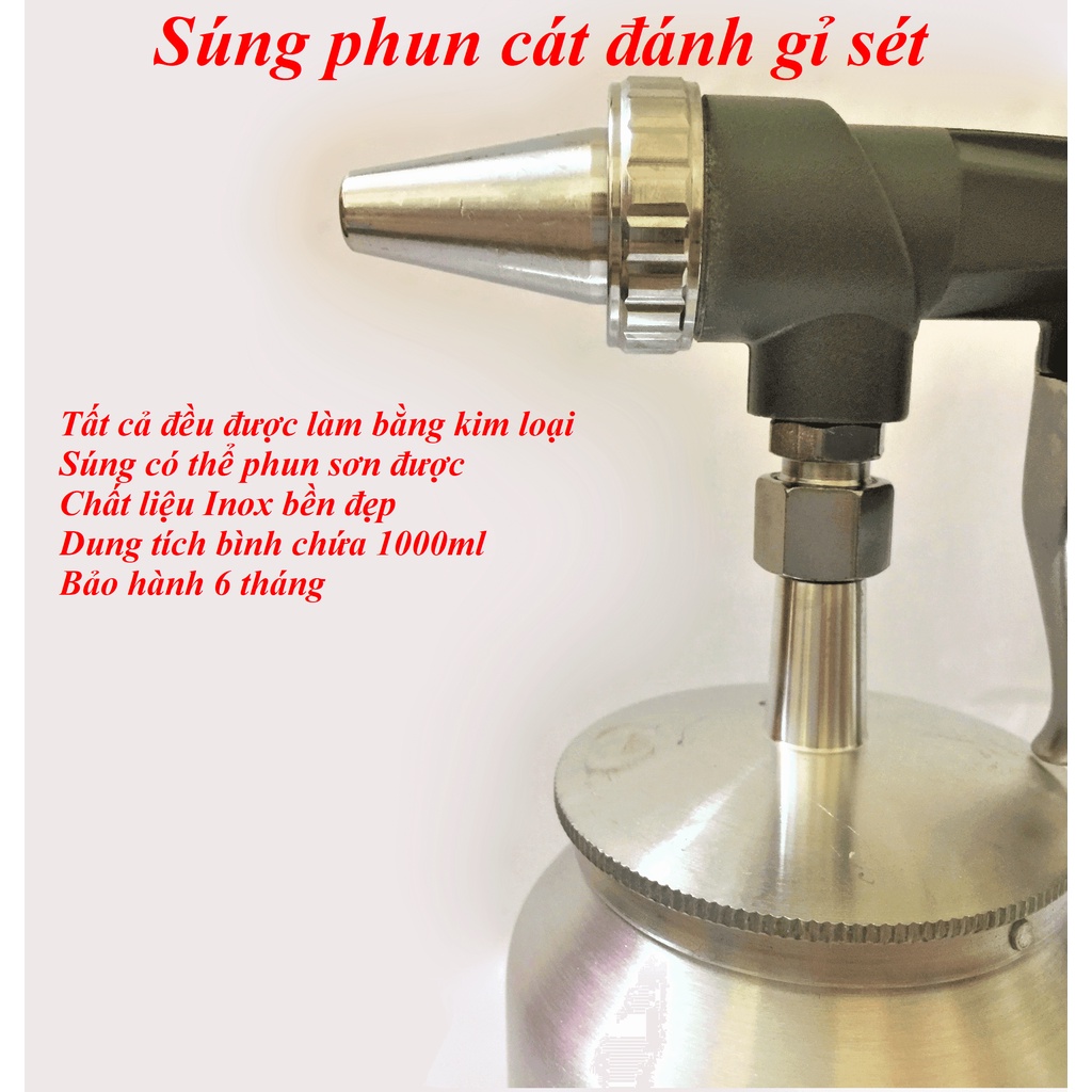 Máy phun cát đánh gỉ sét  Đài Loan - Phun được sơn, siêu bền - Lực phun mạnh - Bảo hành 6 tháng