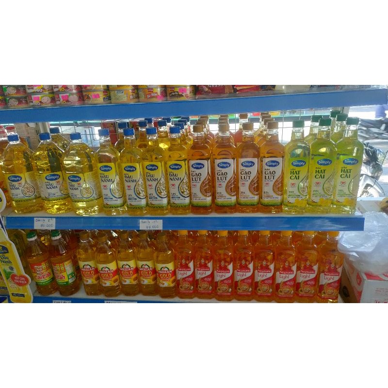Dầu Nành Simply Đậu Nành, Hạt Cải, Gạo Lức 1lít