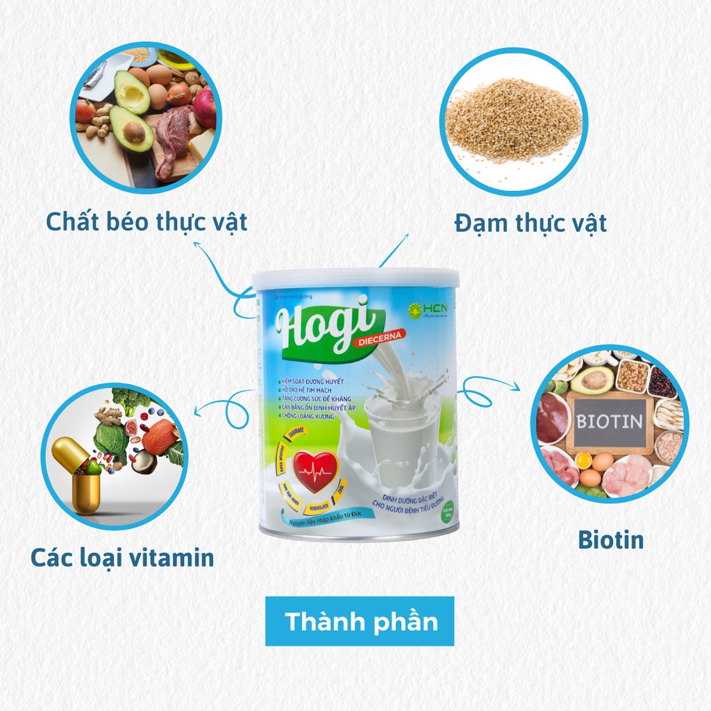 Sữa bột Hogi dành cho người tiểu đường 400g, sữa uống giúp ổn định đường huyết ST02