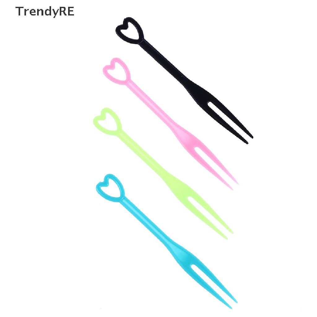 Set 500 / 200 Nĩa Nhựa Ăn Trái Cây Hình Trái Tim