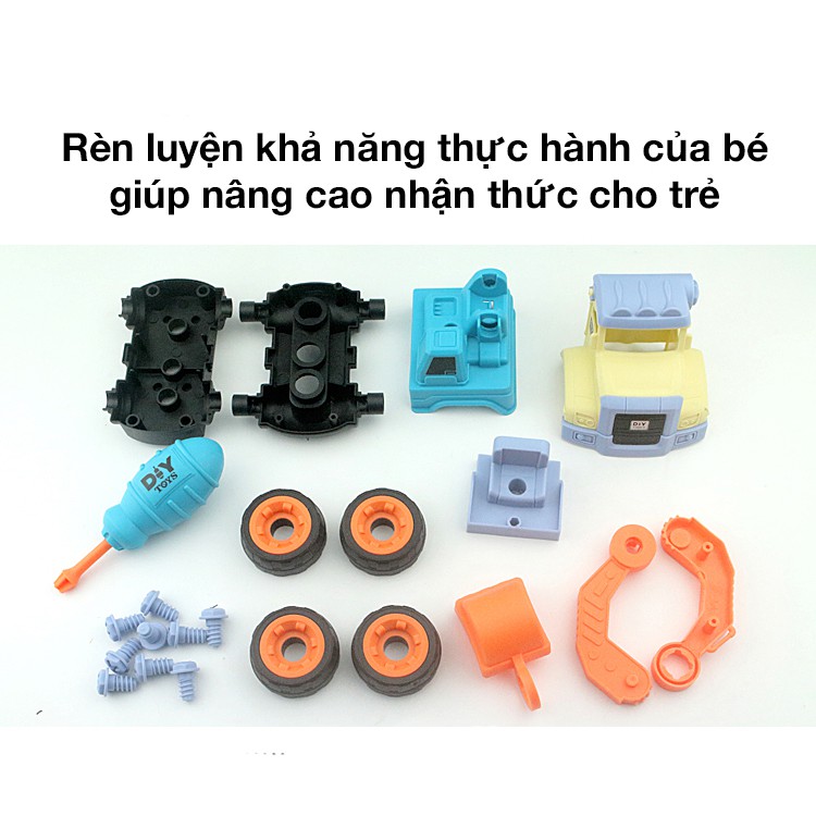 Bộ Đồ Chơi Xếp Hình Cho Bé Trai - Combo 4 Xe Công Trình