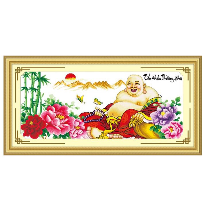 Tranh Thêu Chữ Thập Phật Di Lặc Z588 118x57cm, chưa thêu