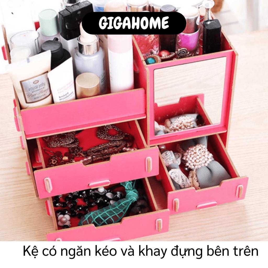 Kệ Mỹ Phẩm GIGAHOME Kệ Đựng Mỹ Phẩm Son Có Gương Giúp Đựng Đồ Makeup Trang Điểm 3123