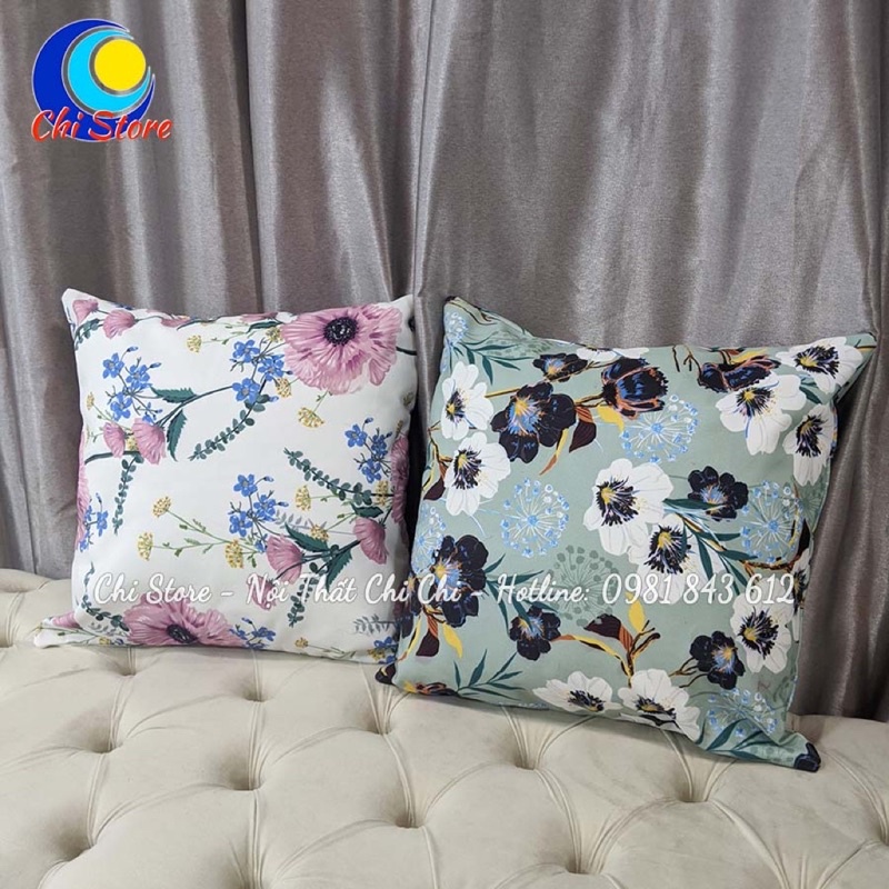 Gối Vuông Tựa Lưng Sofa 45x45cm, Gối Tựa Lưng Văn Phòng Trang Trí Vải Kaki Chống Thấm Nước