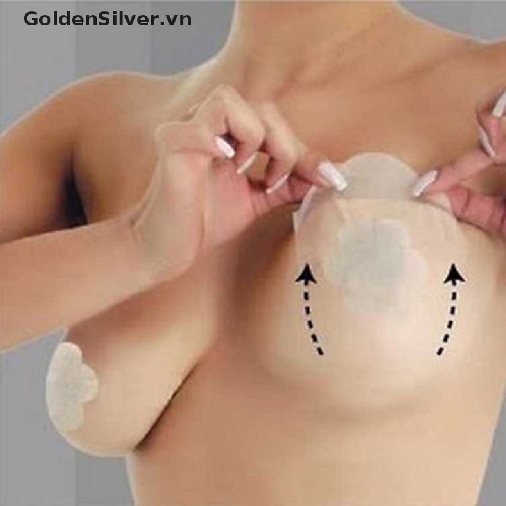 Bộ 10 Miếng Dán Nâng Ngực Tàng Hình Màu Bạc Tức Thời